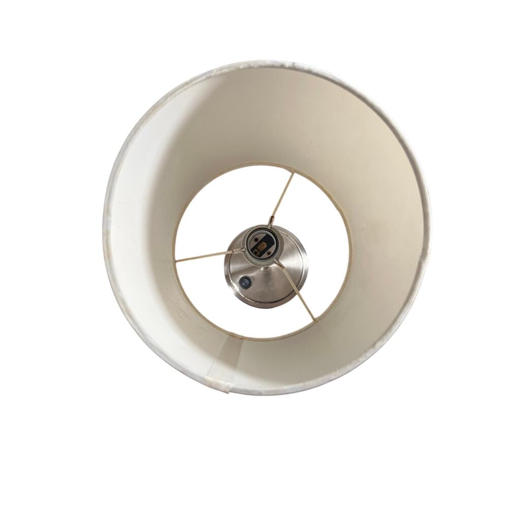 LimeLights 19.5" Table Lamp Brushed Steel Base White Fabric Shade - Picture 2 of 2